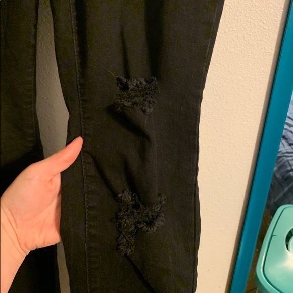 Size 10 Black Factory Distressing Torrid Skinny Jeans - Picture 2 of 5